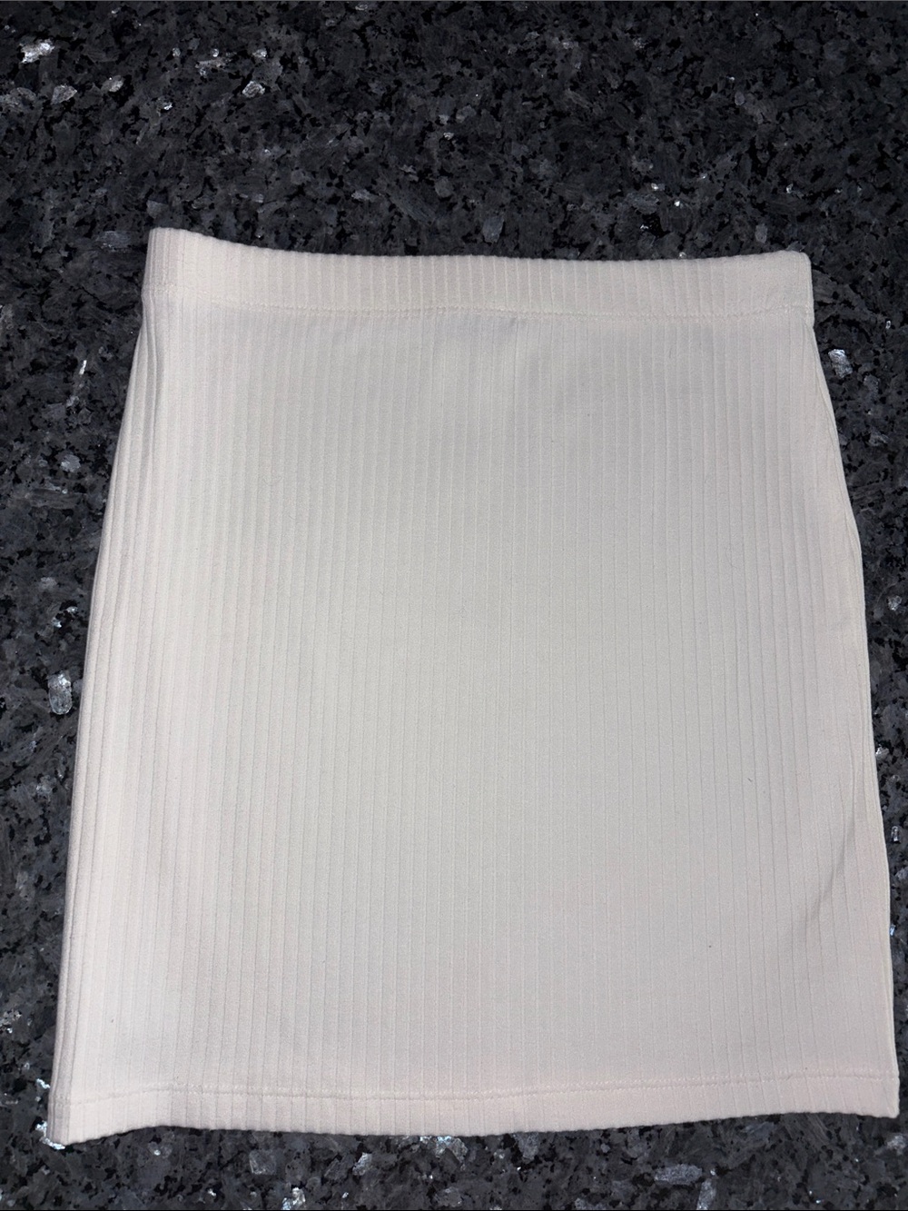 Classic Ribbed Mini Skirt in White